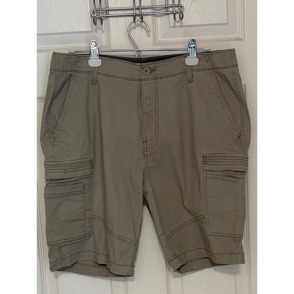 Denali Men's Cargo Shorts Size 34 Khaki Outdoor Hiking Utility Pockets
